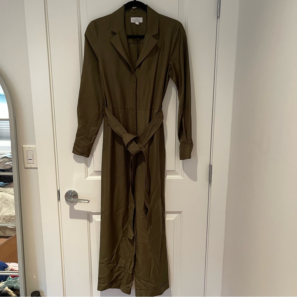 &other stories belted wool blend boilersuit